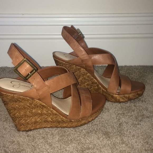 jessica simpson tan wedges